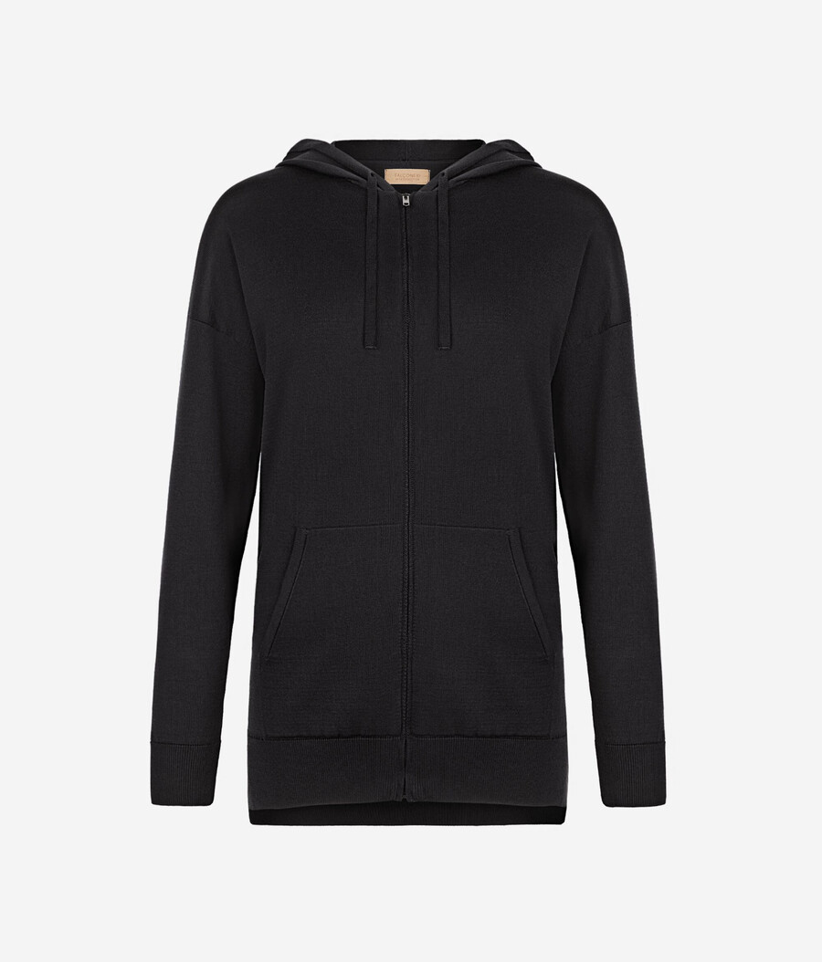 kapuzenpullover aus seide und baumwolle