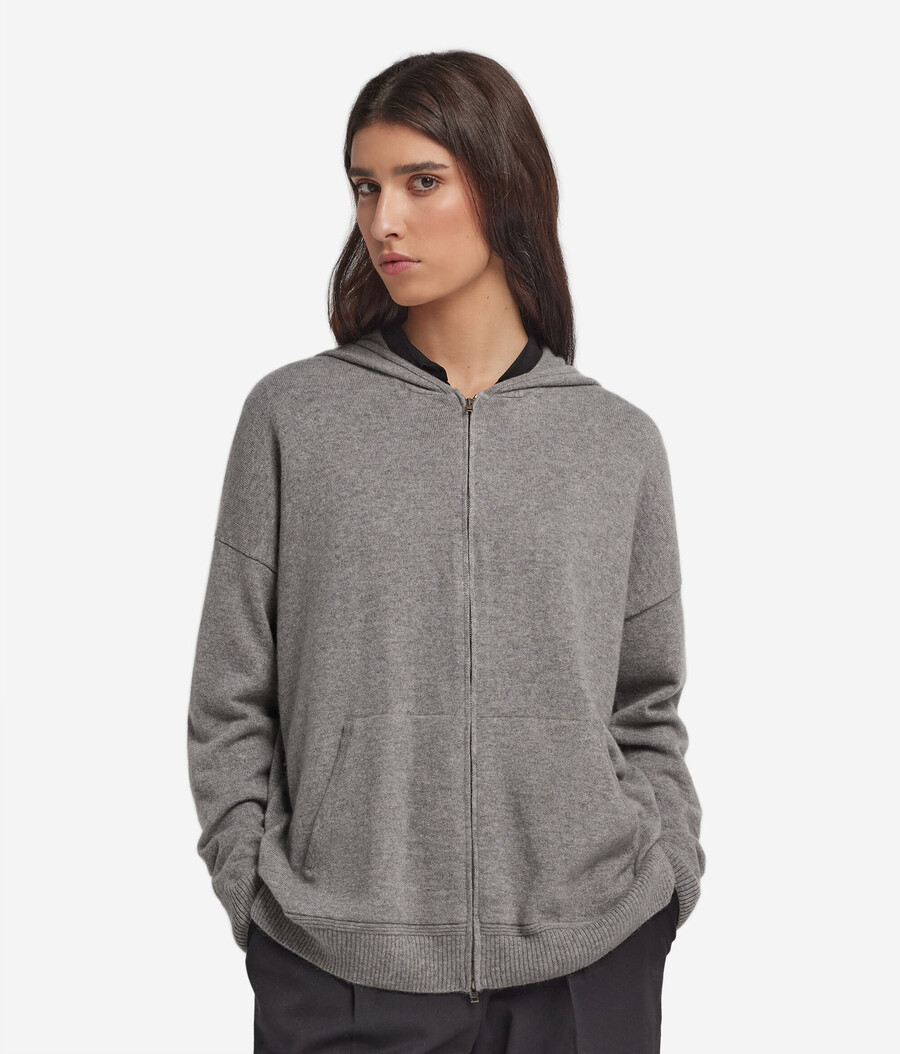 kapuzenpullover aus ultraweichem kaschmir