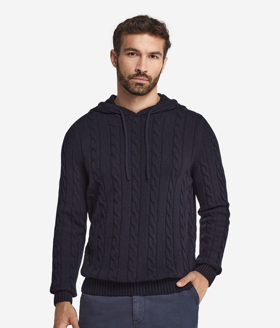 zopfstrick-sweatshirt aus ultraweichem kaschmir