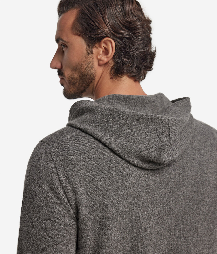 ultraweiches kaschmir-sweatshirt mit durchgehendem reißverschluss