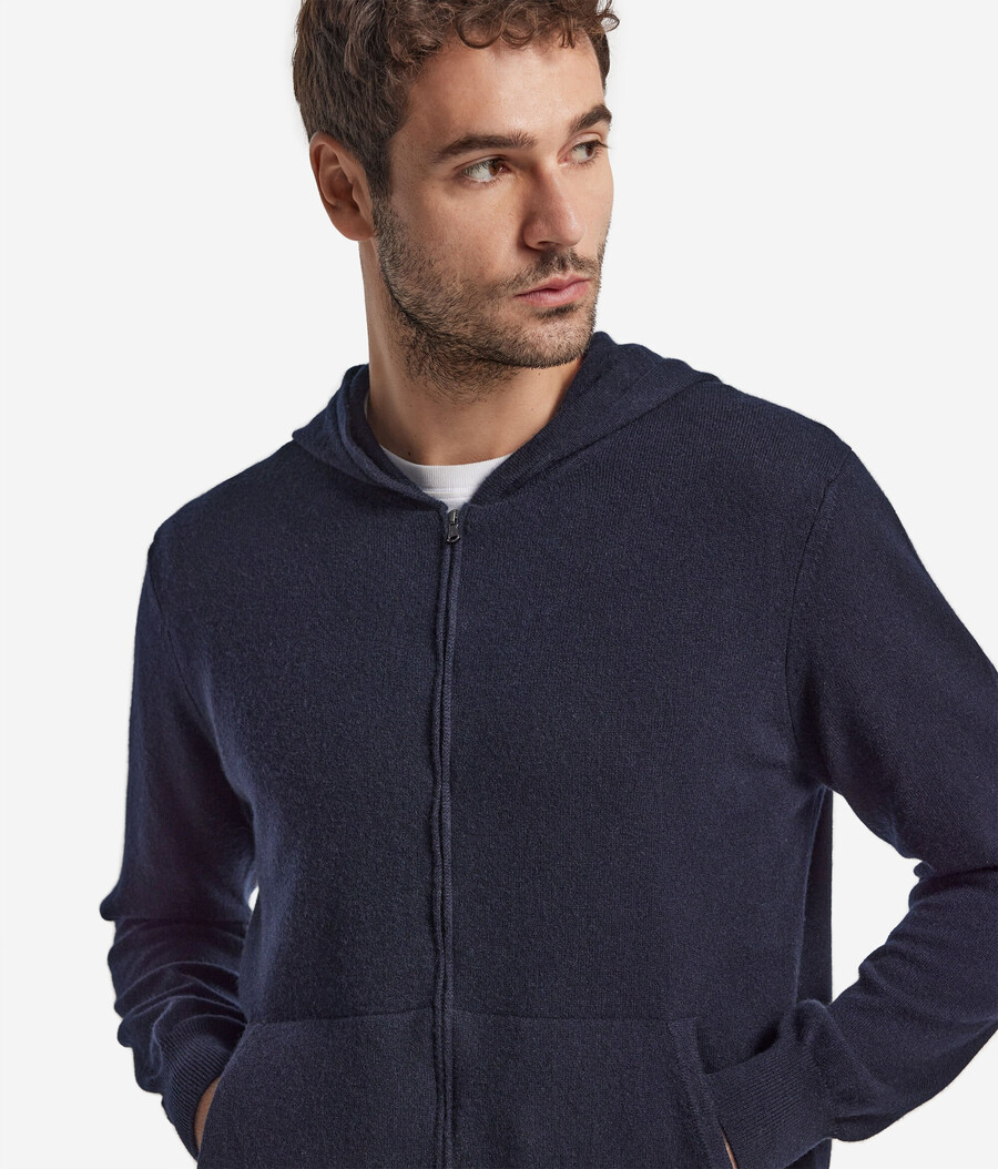 ultraweiches kaschmir-sweatshirt mit durchgehendem reißverschluss