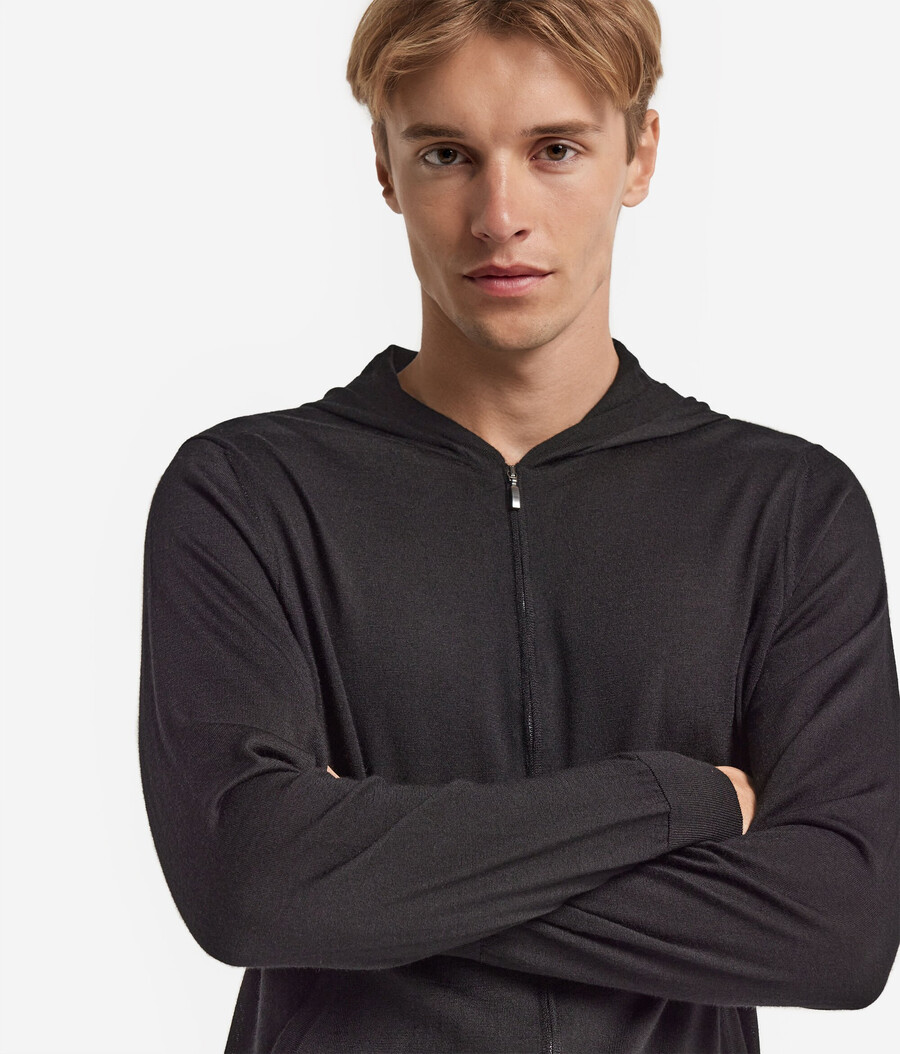 kapuzenpullover aus ultrafeinem kaschmir
