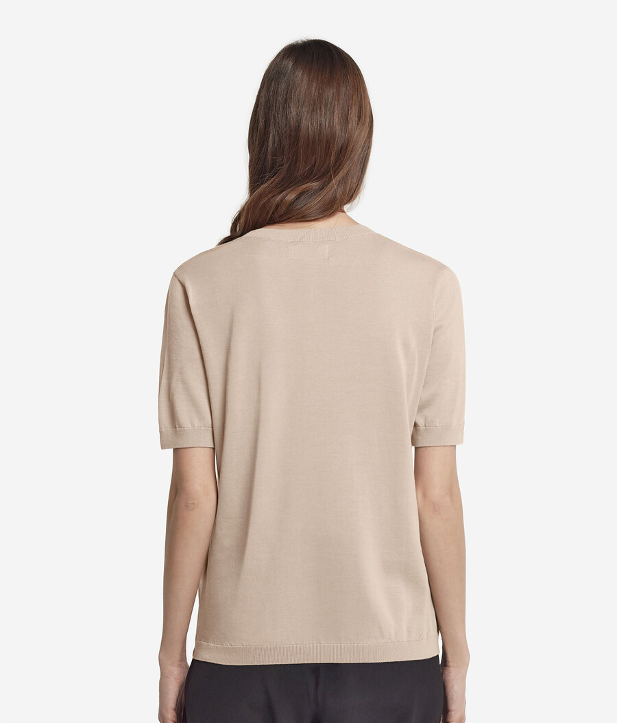 frisches baumwoll-t-shirt mit rundhalsausschnitt