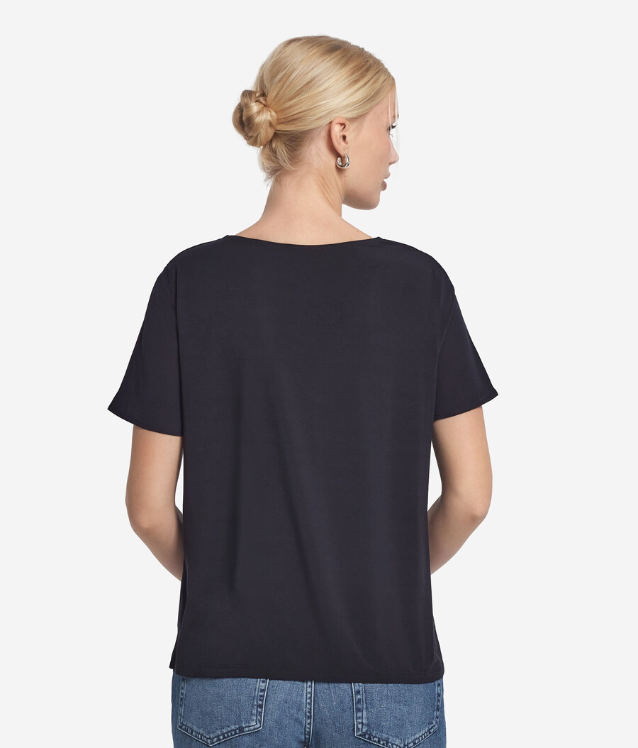 seiden-t-shirt mit rundhalsausschnitt