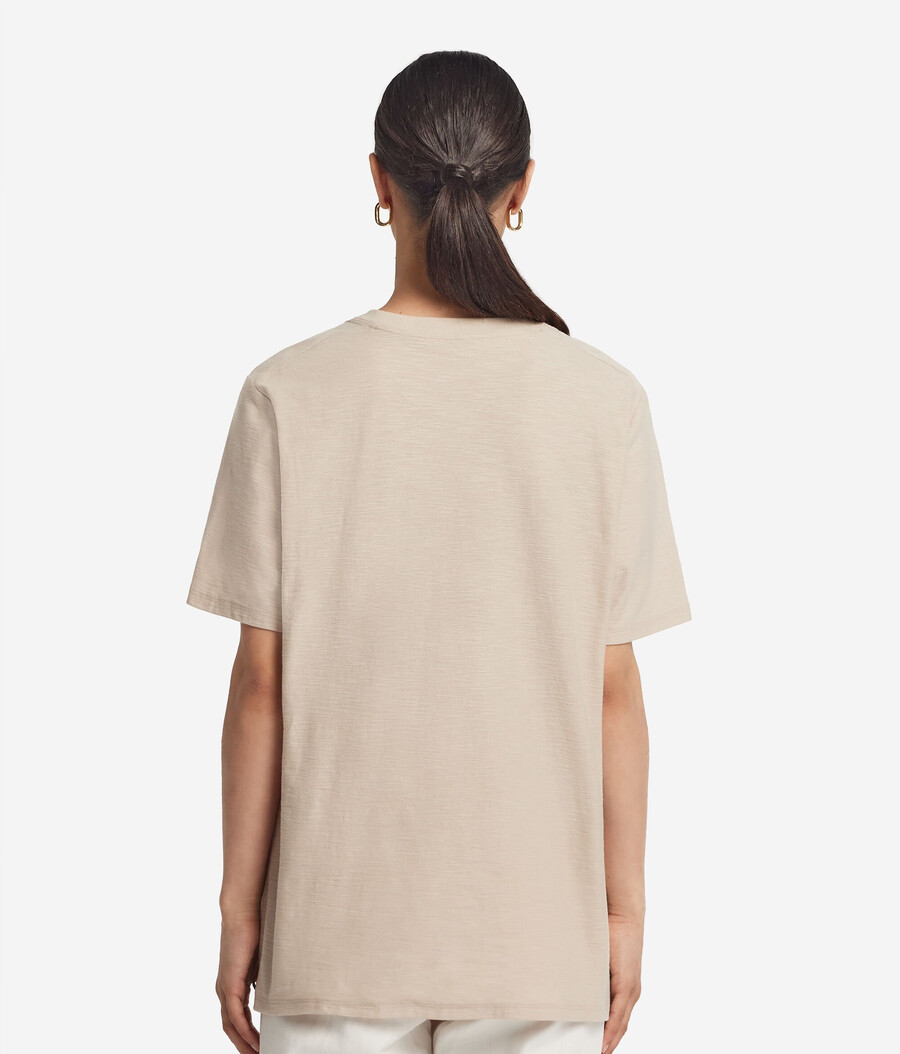 kurzärmeliges baumwoll-t-shirt mit rundhalsausschnitt
