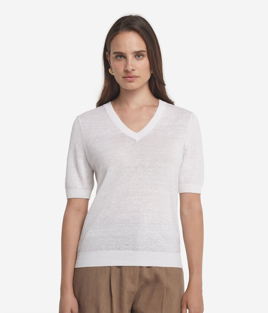 v-ausschnitt-t-shirt aus leinen und baumwolle