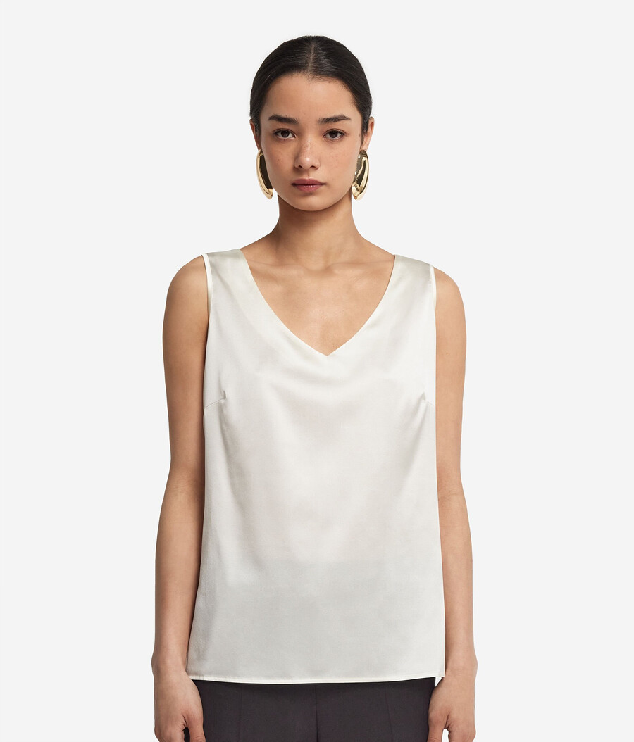 seiden-camisole mit v-ausschnitt