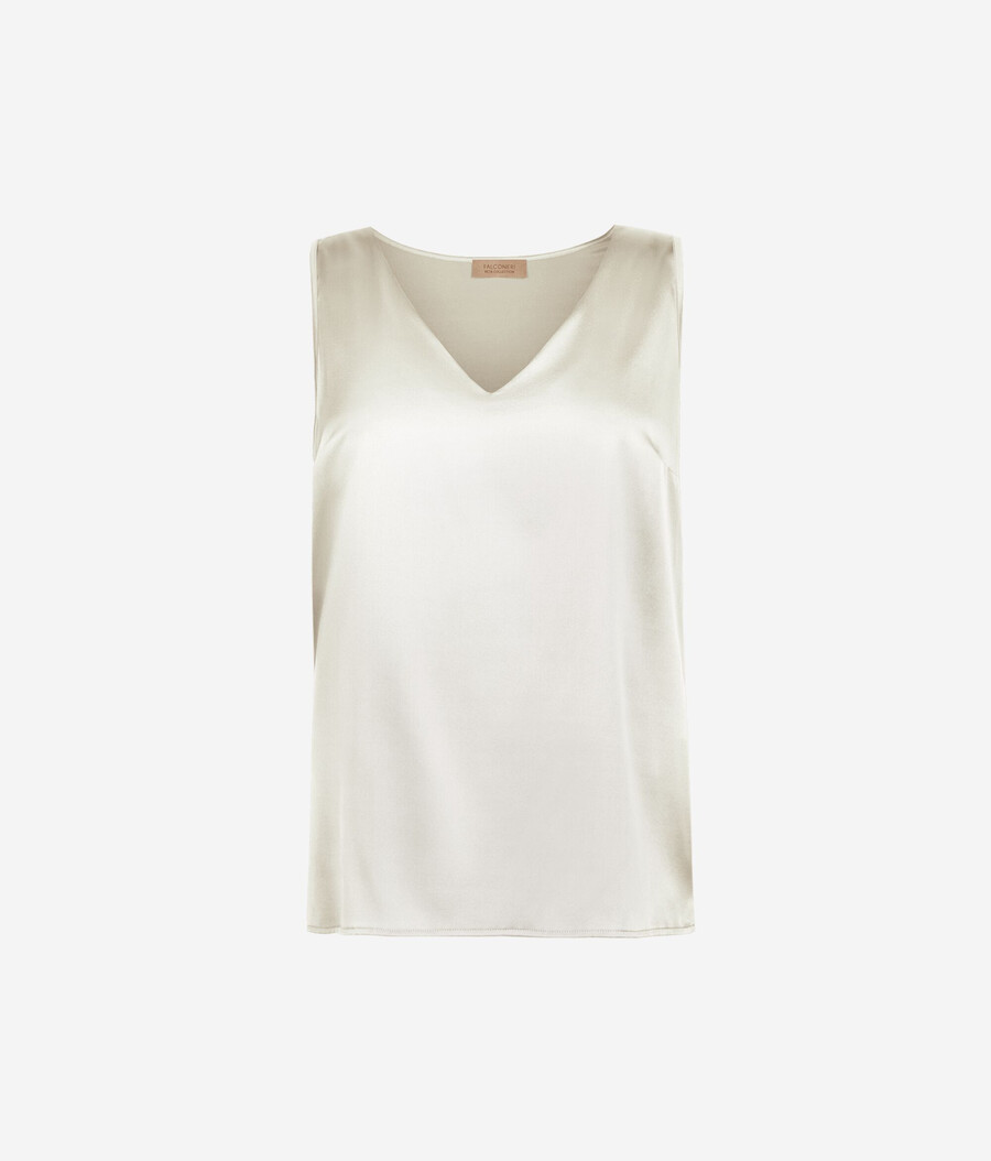 seiden-camisole mit v-ausschnitt