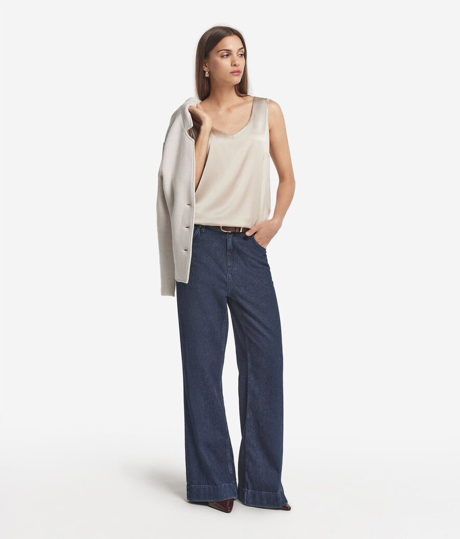 seiden-camisole mit v-ausschnitt