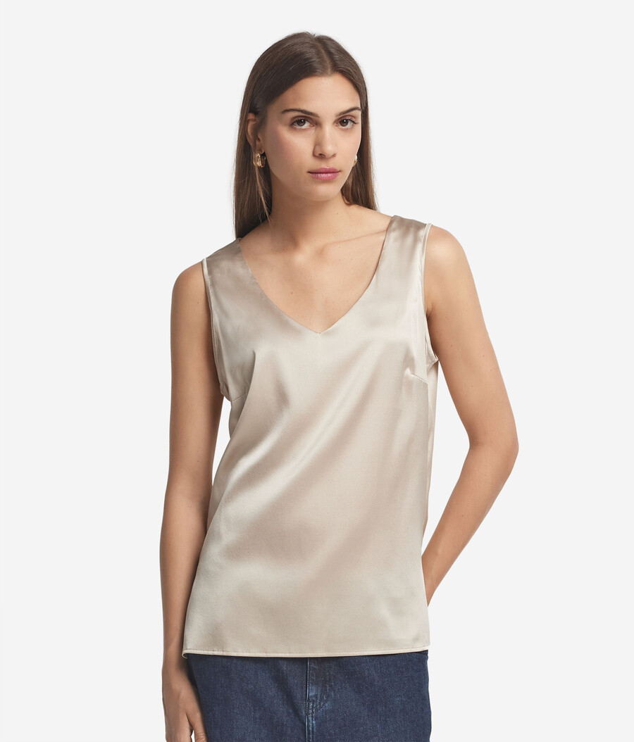 seiden-camisole mit v-ausschnitt