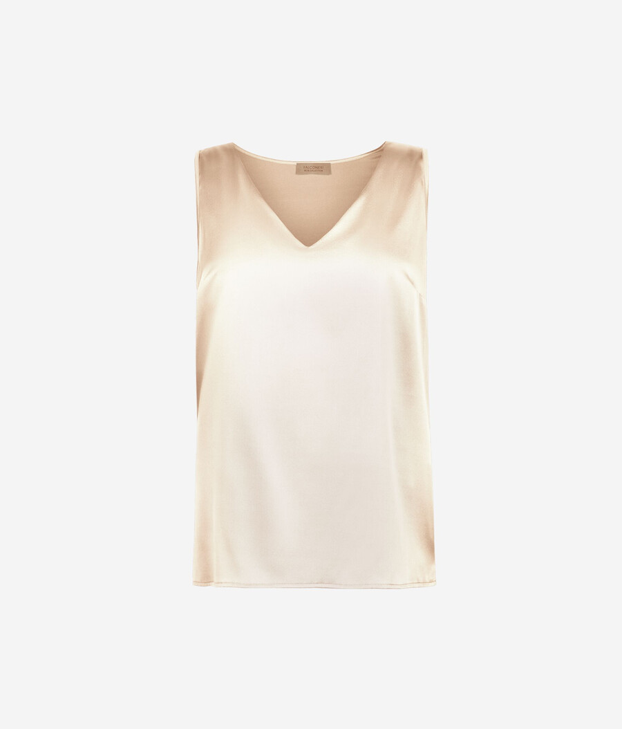 seiden-camisole mit v-ausschnitt