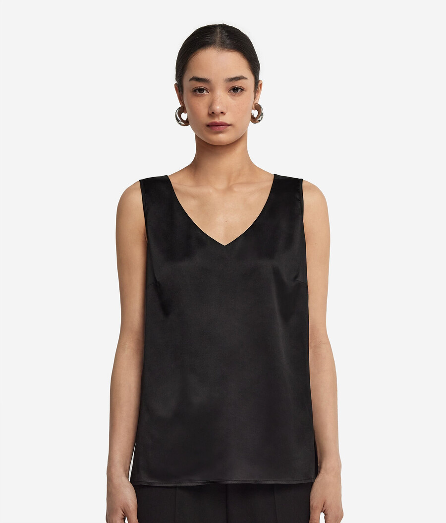 seiden-camisole mit v-ausschnitt
