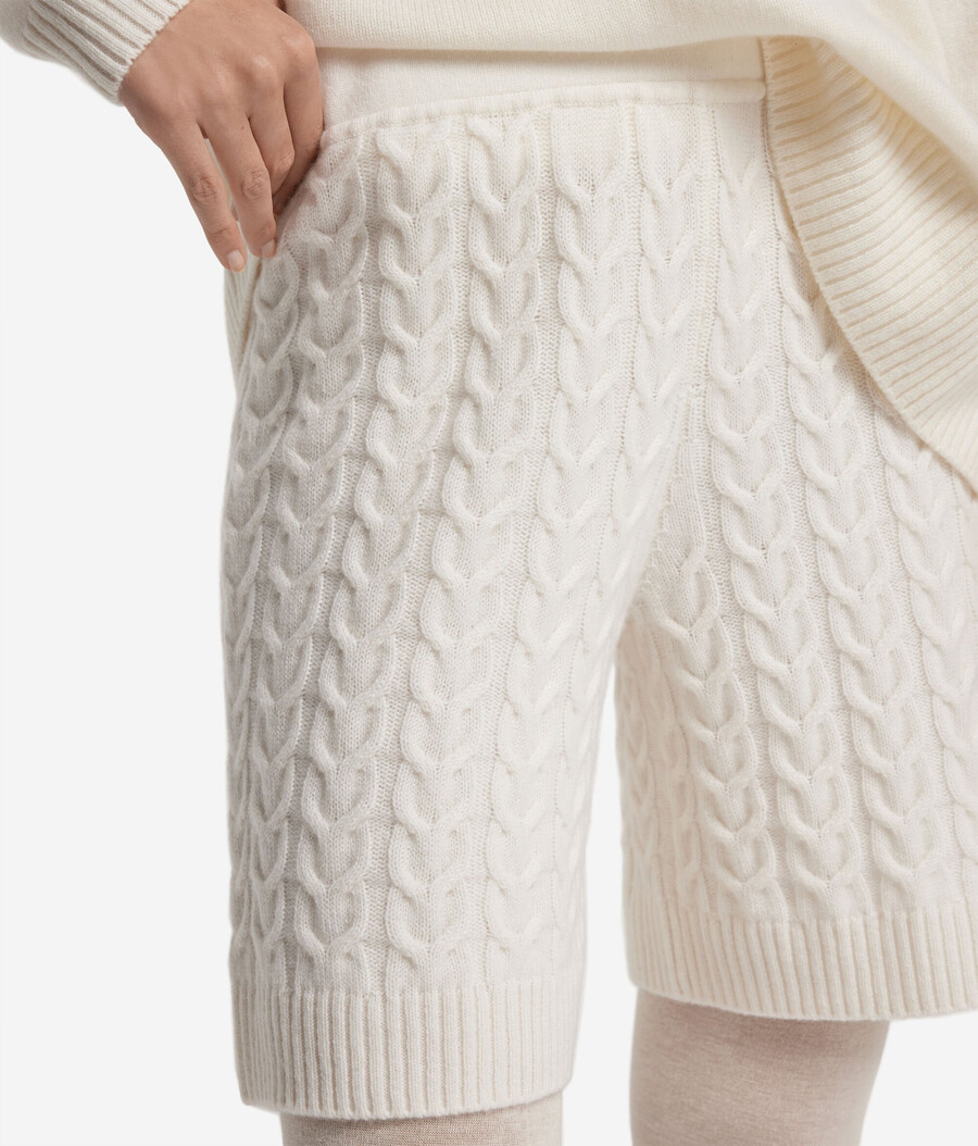 ultraweiche kaschmir-shorts mit zopfmuster