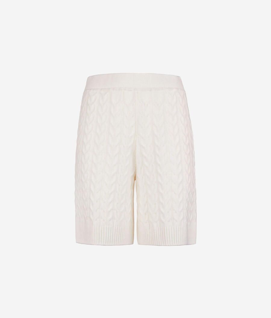 ultraweiche kaschmir-shorts mit zopfmuster
