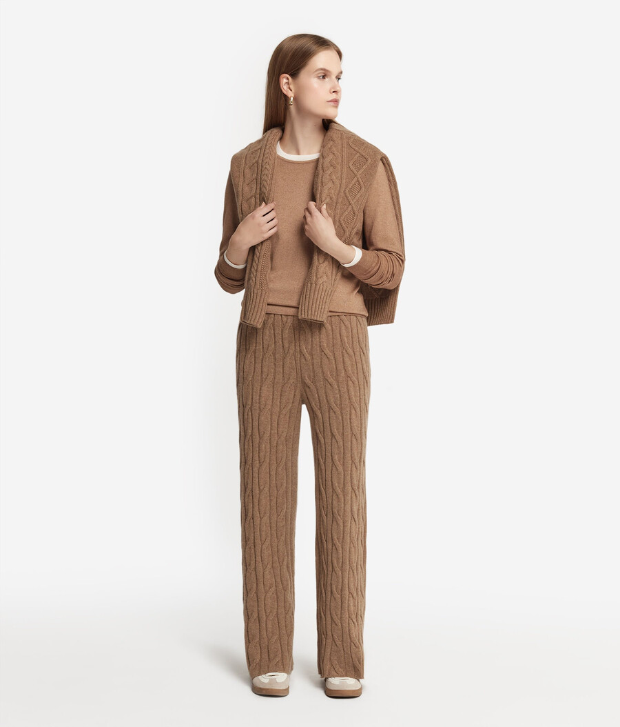zopfstrickhose aus ultraweichem kaschmir