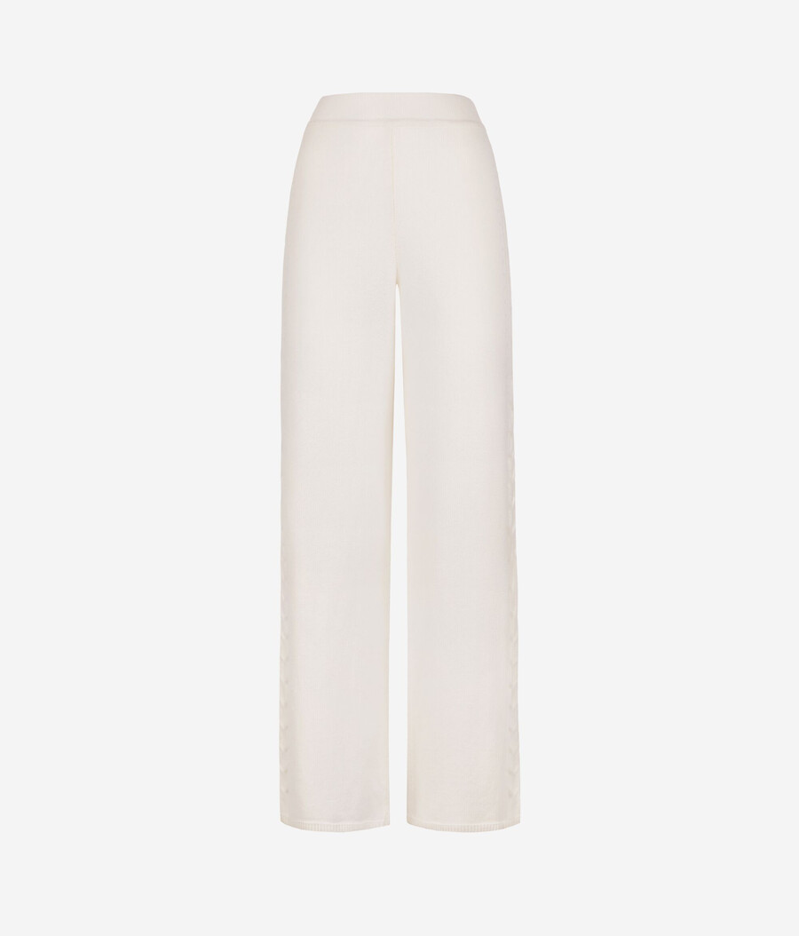 ultraweiche kaschmirhose mit zopfmuster