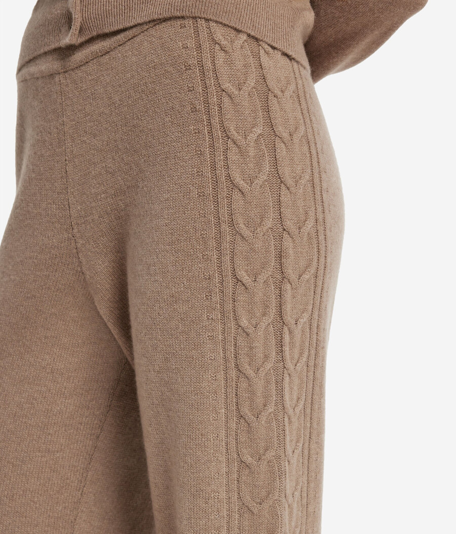 ultraweiche kaschmirhose mit zopfmuster