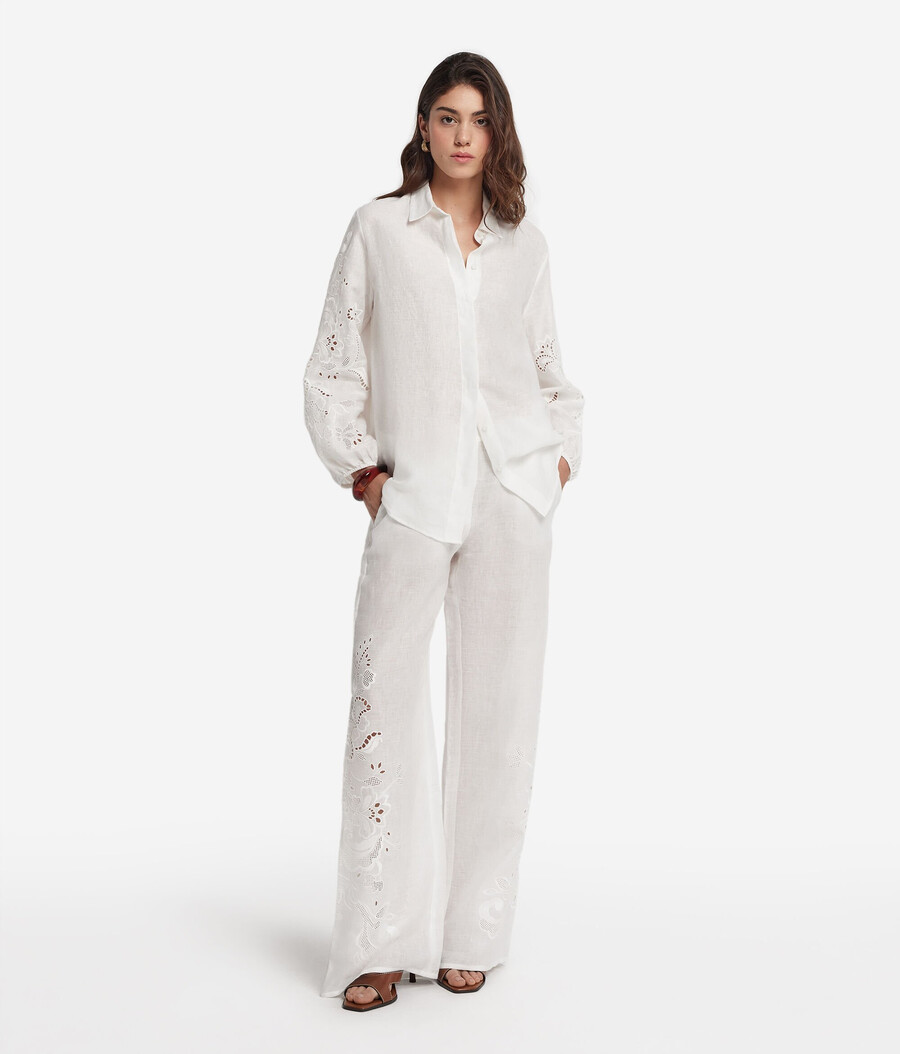 bestickte leinenhose